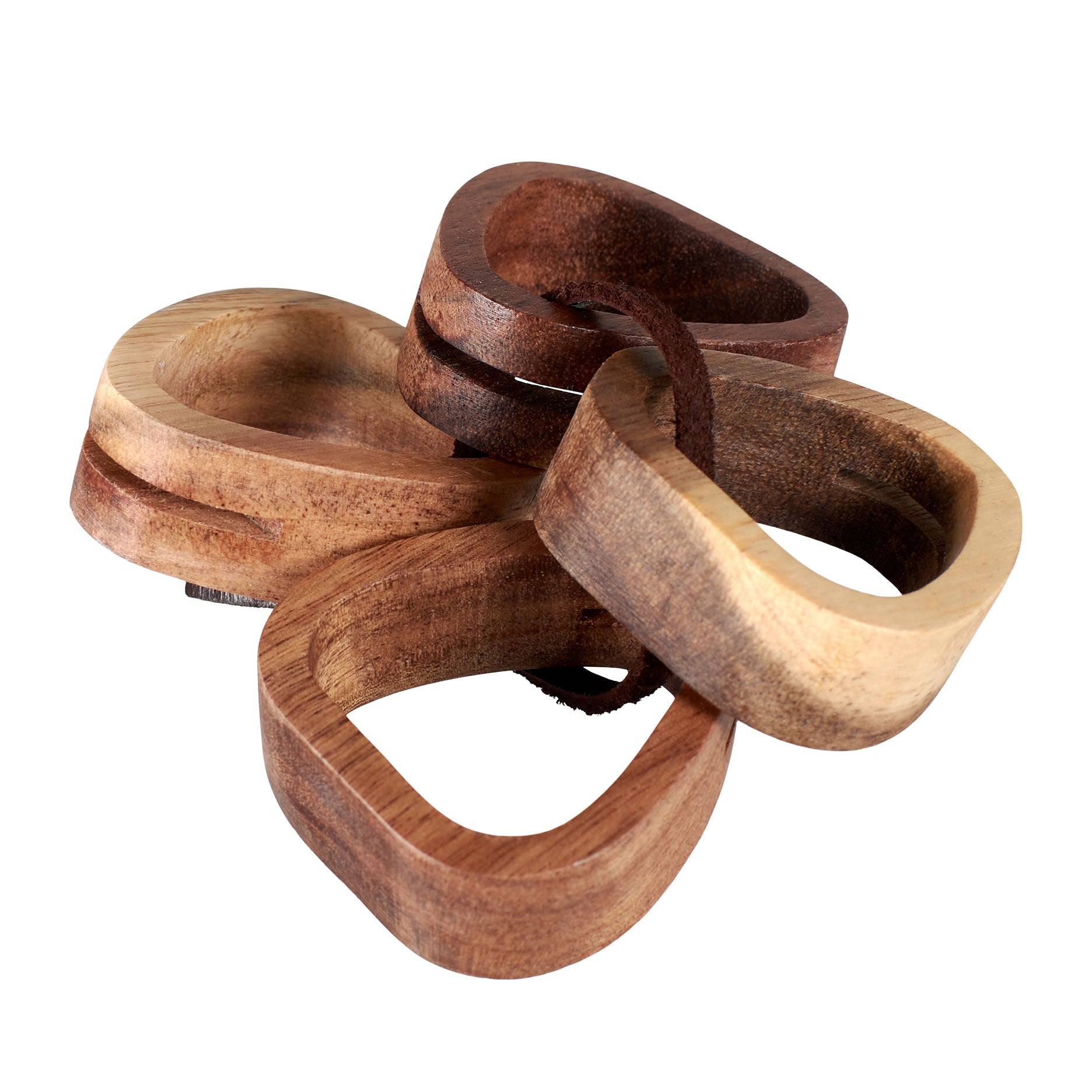 Auri akacie servietring - sæt